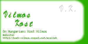 vilmos kost business card